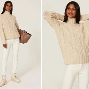 Vanessa Bruno Sahel Cable Knit Turtleneck Sweater size Large